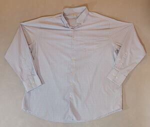 Peter Millar Summer Comfort Performance Button Up XXL Lavender Blue Check